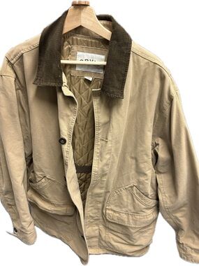 Orvis Tan Field Jacket with Dark Brown Corduroy Collar